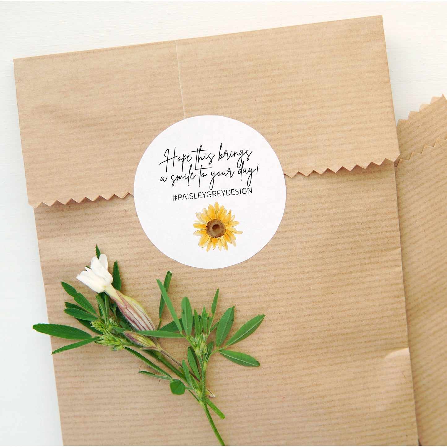 Printed Brown Kraft Label Set - Custom Text Design or Your Graphic