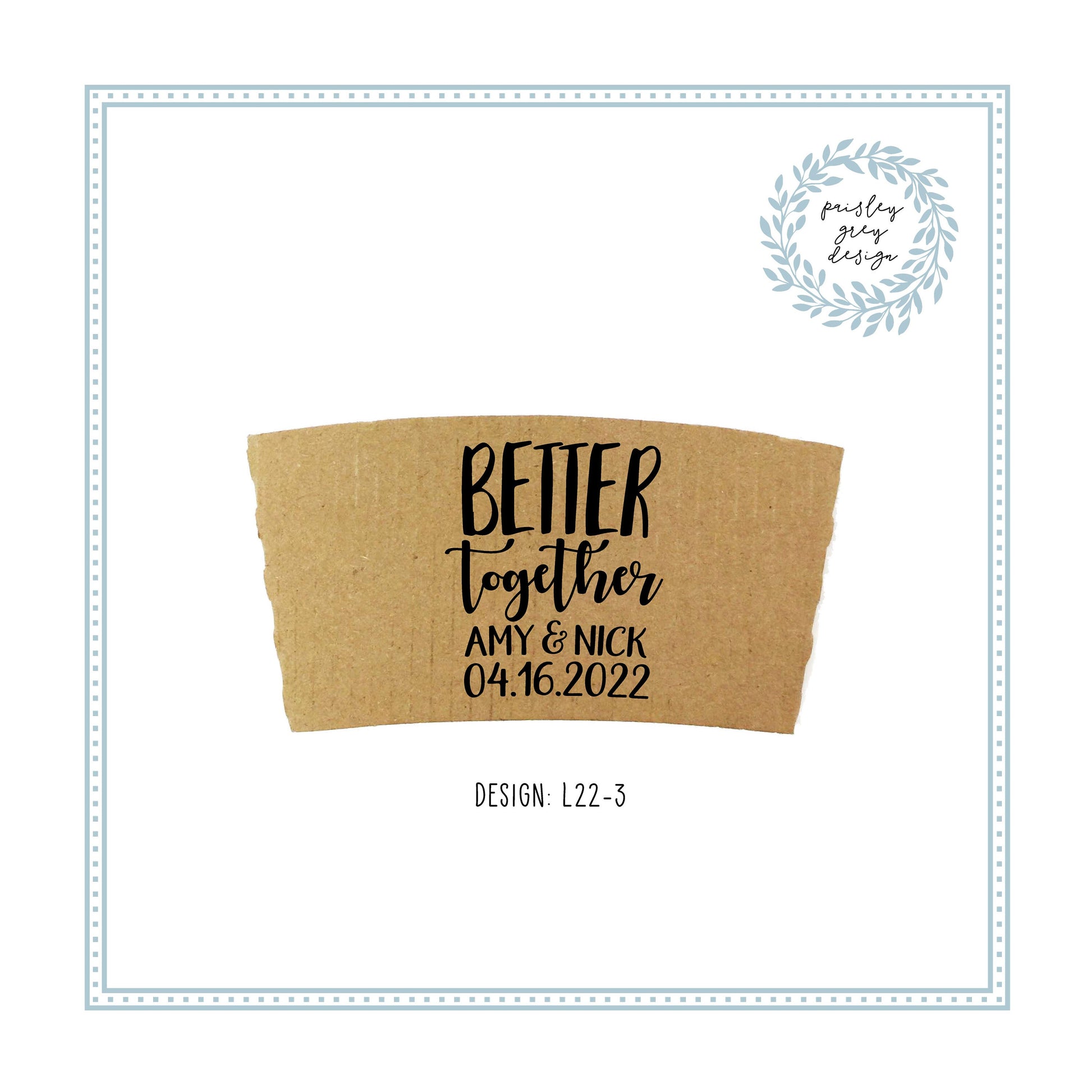 Personalized Natural Brown or White Kraft Coffee Sleeves or Sleeves Cups & Lids - Optional Stirrers - Your Design Choice and Customization