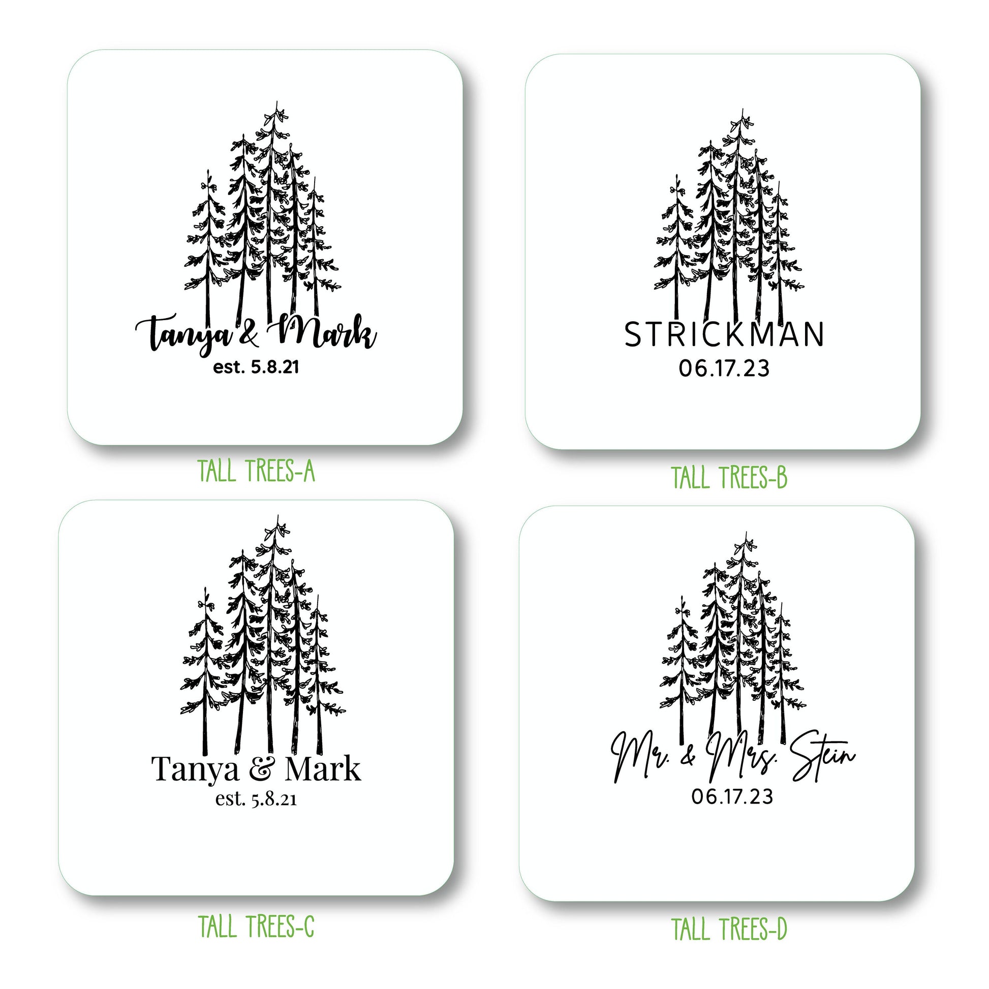 Personalized Heavy Pulpboard (2mm THICK) Custom Disposable Paper Coasters - Mountain Outdoors - Choose Your Design