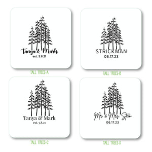 Personalized Heavy Pulpboard (2mm THICK) Custom Disposable Paper Coasters - Mountain Outdoors - Choose Your Design