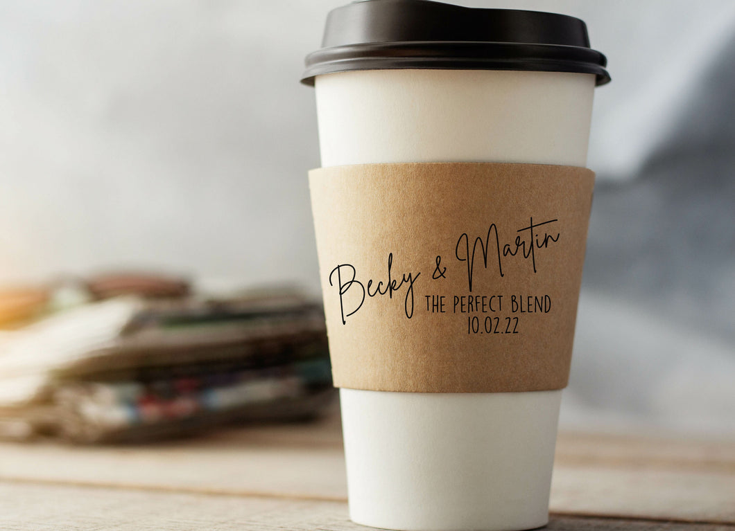 Personalized Coffee Sleeves or Sleeves Cups Lids - Optional Stirrers - Custom Text or Graphic - Font Choice - FREE U. S. SHIPPING