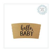 Load image into Gallery viewer, Natural Brown Kraft Coffee Sleeves -OR- Full Set of Sleeves Cups and Lids - Baby is Brewing - FREE U. S. SHIPPING