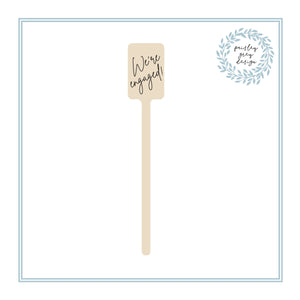 Themed Wooden Drink Stirrers or Cupcake Picks - Wedding - Birthday - Baby - Graduation - Choose Your Design - FREE US SHIPPING