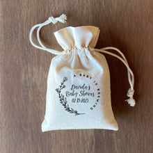 Load image into Gallery viewer, FREE U. S. SHIPPING Custom Coffee Tea Premium Favor Cotton Drawstring Bags - Wedding or Shower - Coffee Beans, Ground Coffee, Tea, Candy