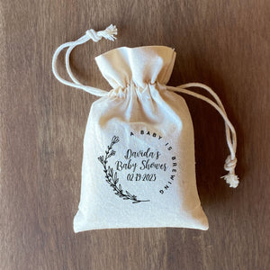 FREE U. S. SHIPPING Custom Coffee Tea Premium Favor Cotton Drawstring Bags - Wedding or Shower - Coffee Beans, Ground Coffee, Tea, Candy