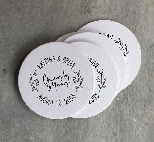 Personalized Heavy Pulpboard (2mm THICK) Custom Disposable Paper Coasters - Choose Your Design