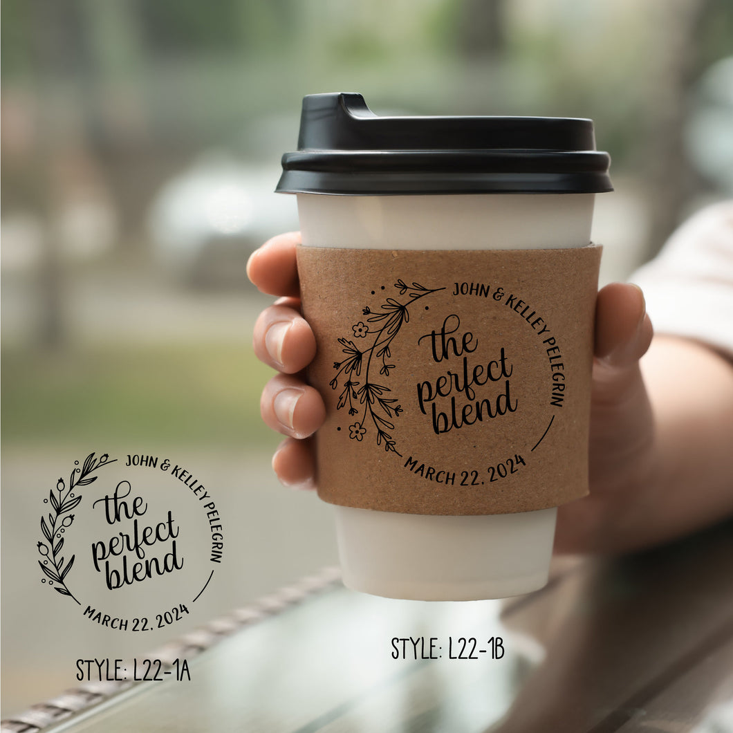 Personalized Natural Brown or White Kraft Coffee Sleeves or Sleeves Cups & Lids - Optional Stirrers - Your Design Choice and Customization