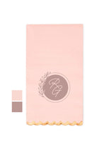 Load image into Gallery viewer, CUSTOM Printed Pink Scalloped Napkins - Mauve Ink - Custom Graphic - 100 Pieces