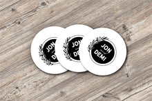 Load image into Gallery viewer, Personalized Heavy Pulpboard (2mm THICK) Custom Disposable Paper Coasters - Choose Your Design